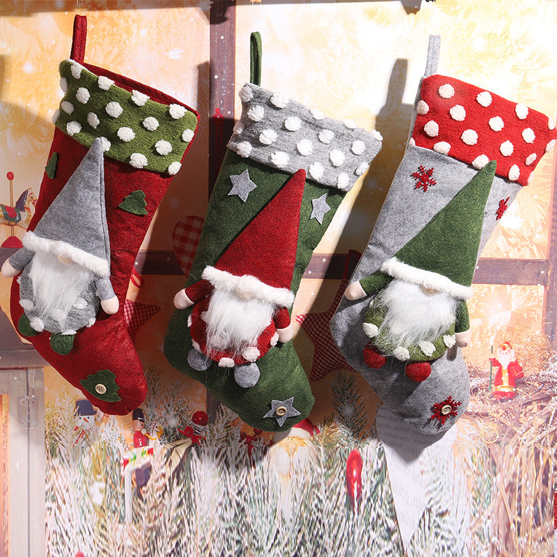 Niedlicher Weihnachtsstrumpf mit Gnom-Motiv Brehn