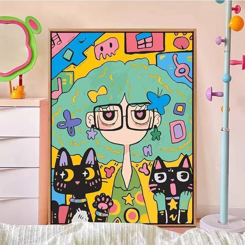 Bunte abstrakte Leinwandkunst Brehn
