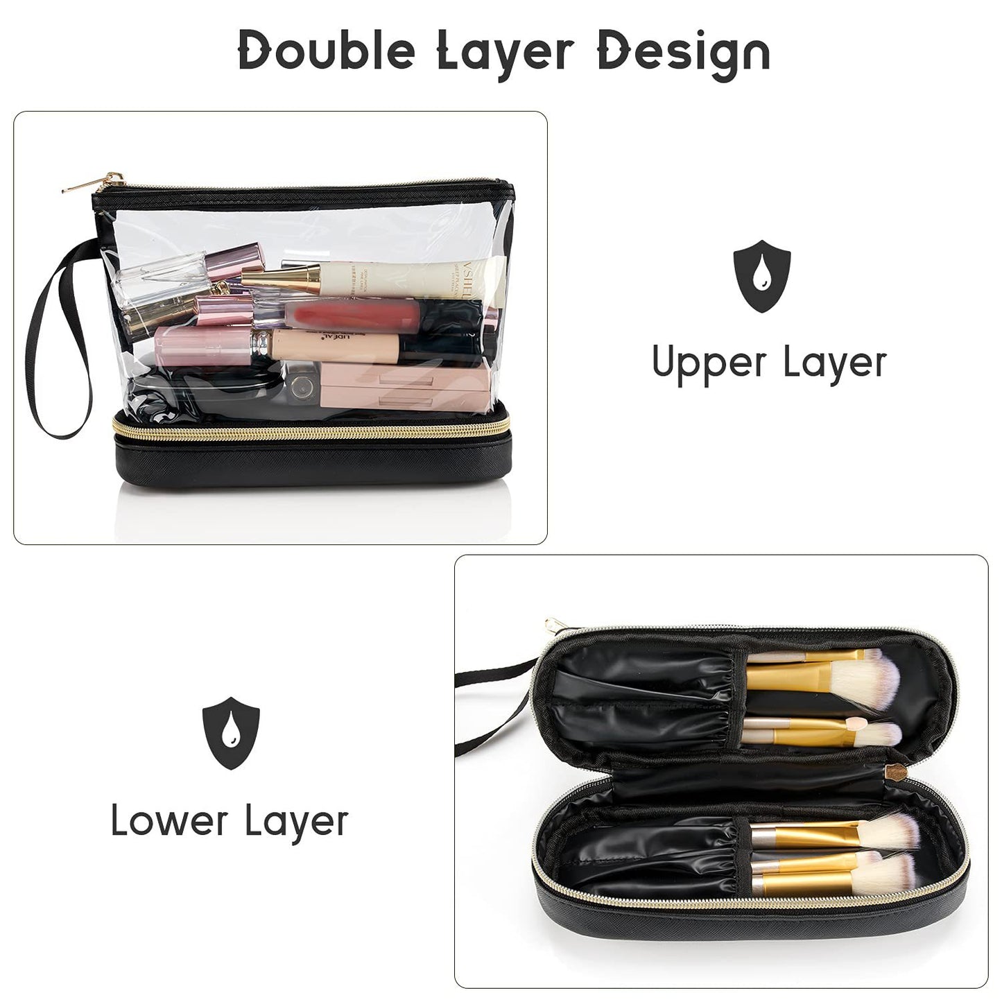 Kosmetik-Organizer-Tasche mit Durchsichtigen Fächern Brehn