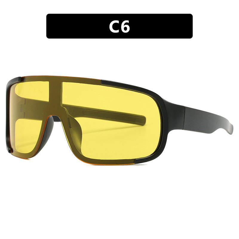 Damen sportliche UV-Schutz-Sonnenbrille mit breiter, aerodynamischer Form Brehn