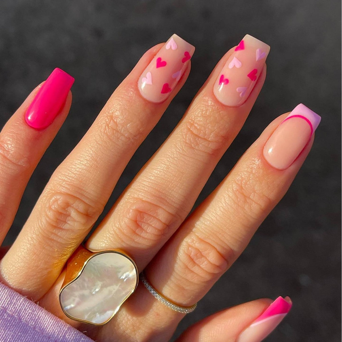 Herz-Thema Gel-Nagelverlängerungen Brehn