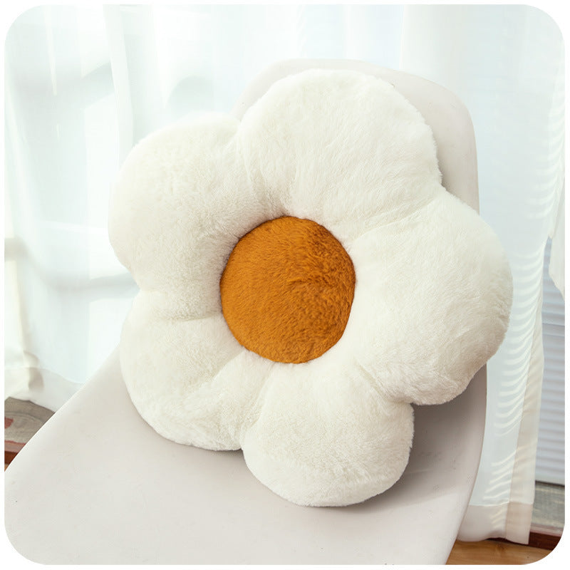 Blütenförmiges Plüsch-Sitz- und Dekokissen aus weichem Teddyfleece Brehn