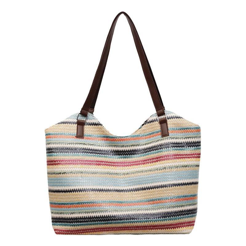 Gestreifter handgewebter Strandtasche