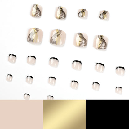 Kunstvolle Fußnagelkunst mit eleganten Wellen-Design Brehn