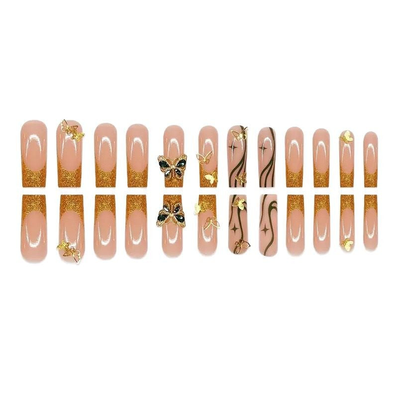 Glamouröse von Schmetterlingen inspirierte Nagelkunstverlängerungen Brehn