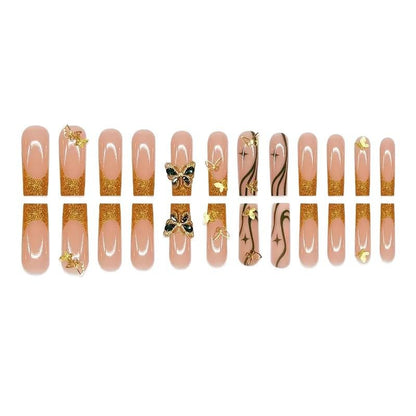 Glamouröse von Schmetterlingen inspirierte Nagelkunstverlängerungen Brehn