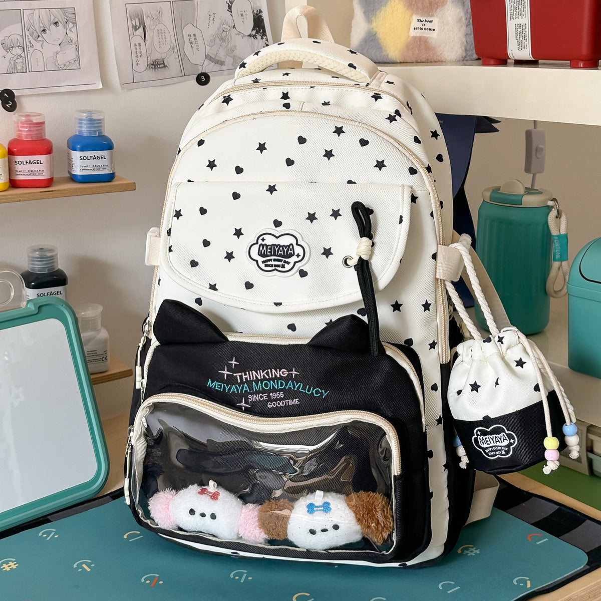 Stylische Wasserfeste Sternmuster Rucksack Brehn