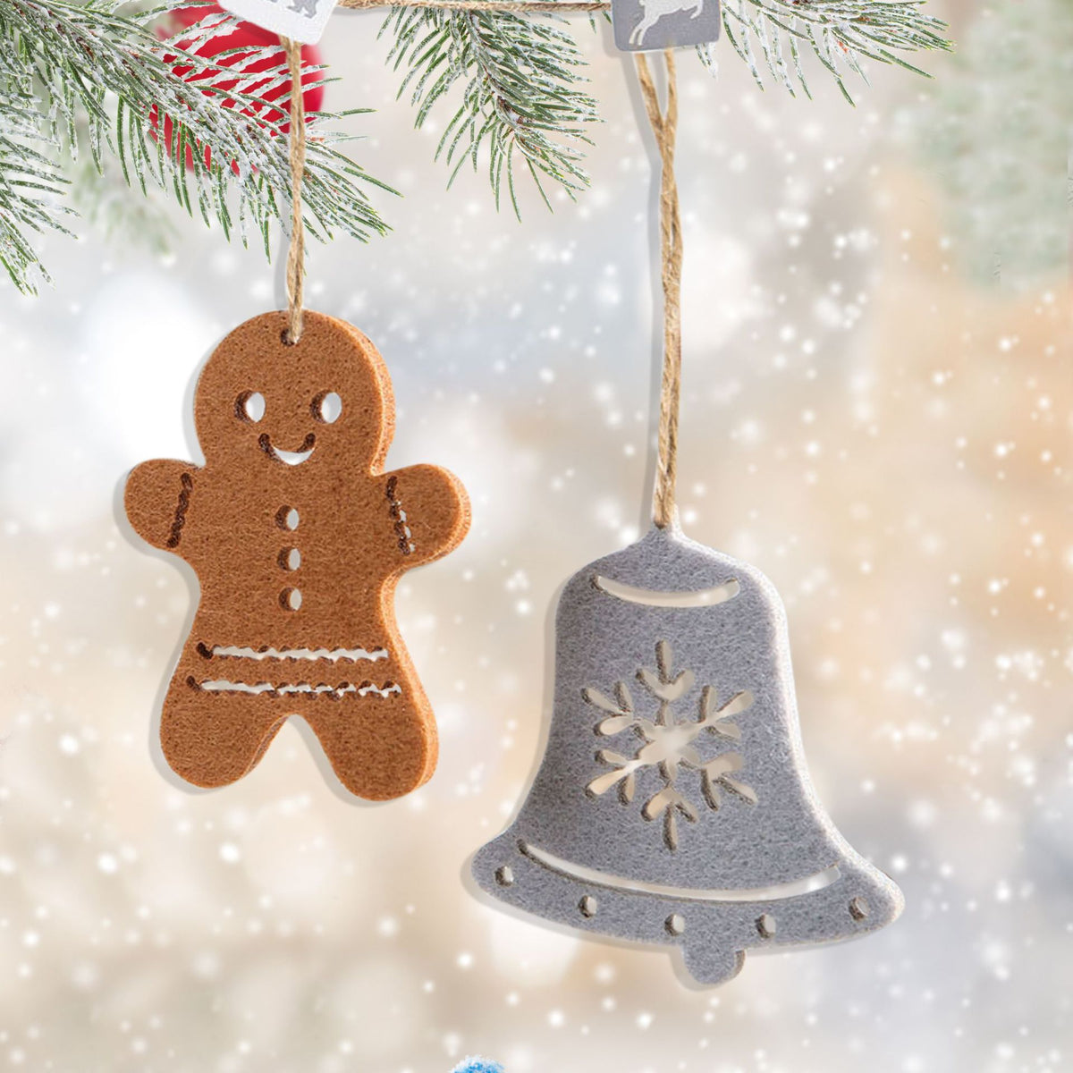 Dekorative Weihnachtsstern Anhänger aus Filz