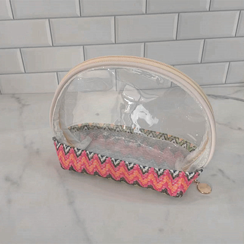 Transparente Kosmetiktasche mit Buntem Boden Brehn