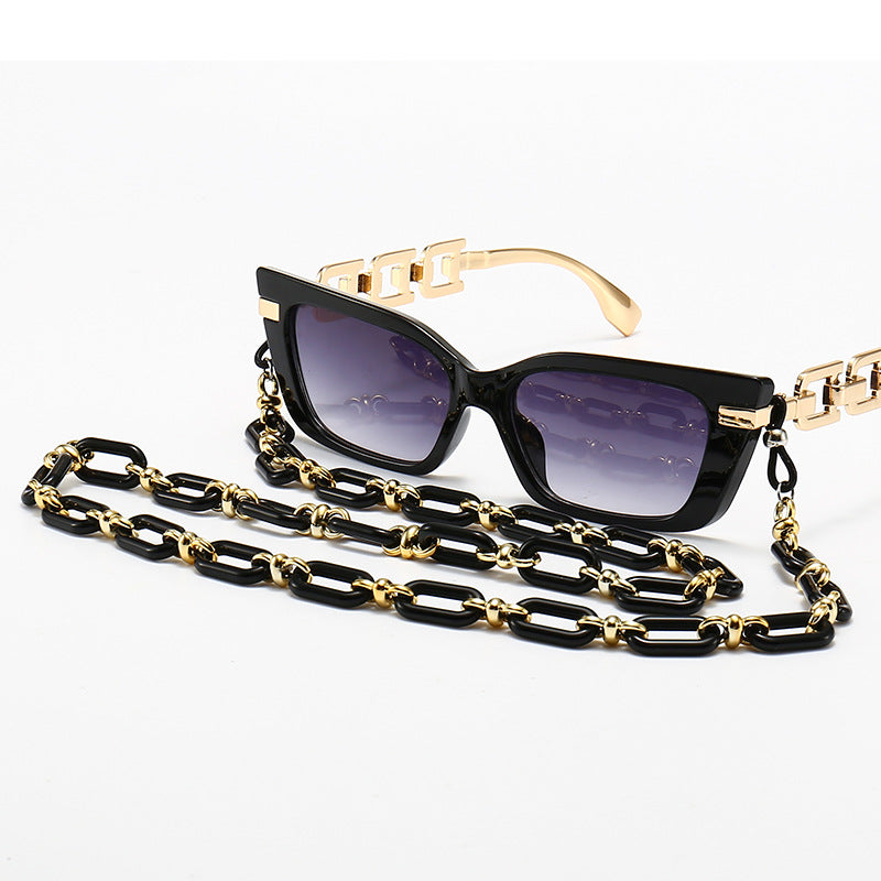 Fashion Cat-Eye Sonnenbrille mit eleganter Kette Brehn