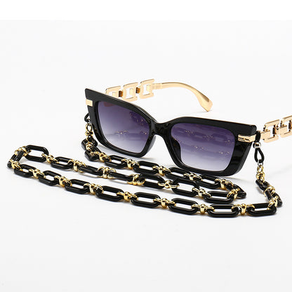 Fashion Cat-Eye Sonnenbrille mit eleganter Kette Brehn
