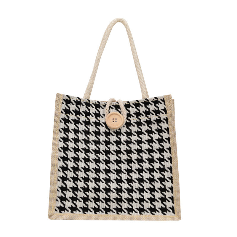 Stylische Hahnentritt-Muster Tragetasche