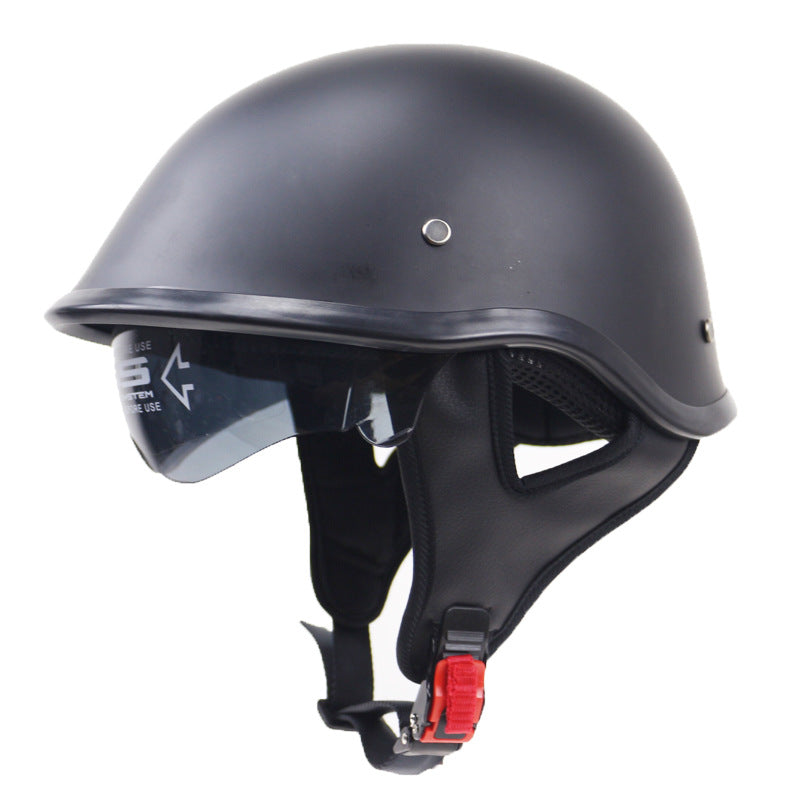 Klassischer Halbschalen-Motorradhelm mit Visier Brehn