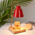 Moderne Schreibtischlampe mit Holzsockel