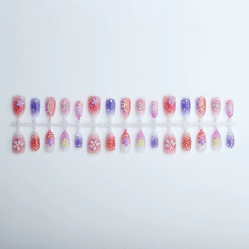 Florale Press-On Nagelkunst Set