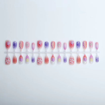 Florale Press-On Nagelkunst Set