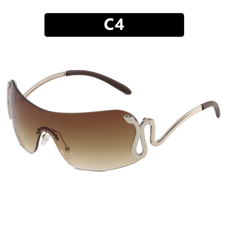 Damen futuristische Sonnenbrille mit elegantem Schwan-Design Brehn