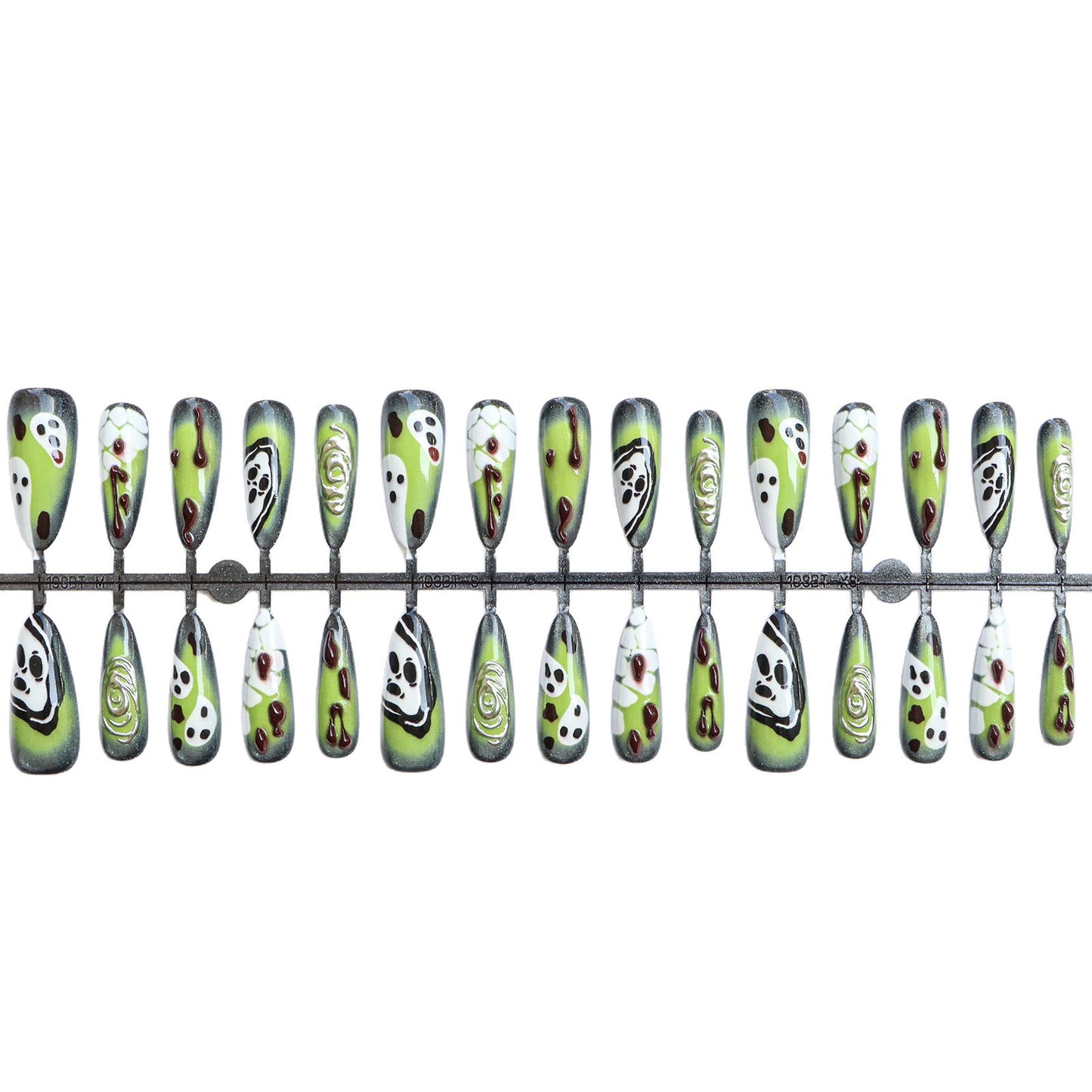 Künstlerisches Press-On Nail Set mit einzigartigen Halloween-Designs Brehn