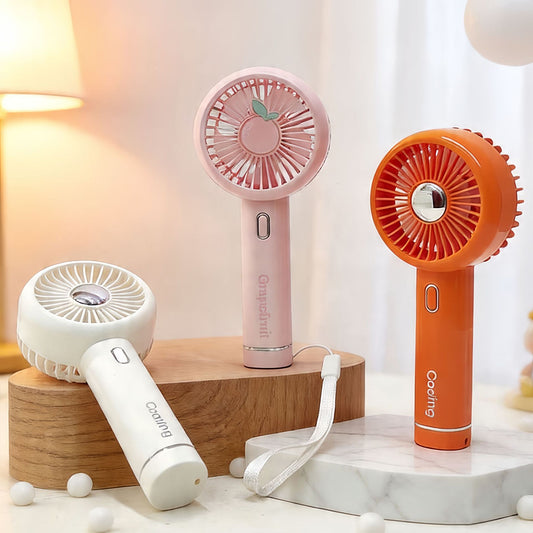 Damen tragbarer USB Handventilator mit ergonomischem Griff und variabler Geschwindigkeitsregelung Brehn