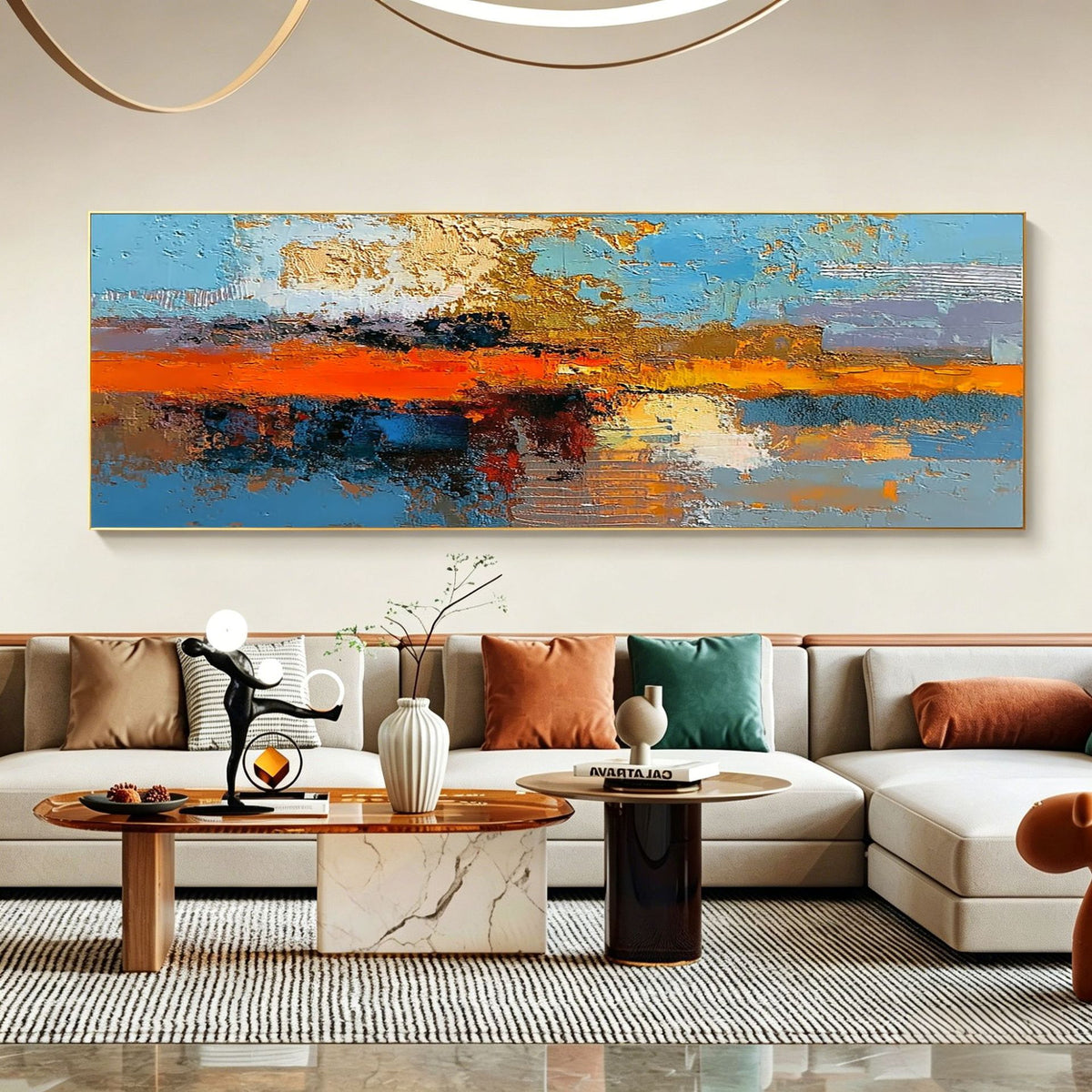 Abstrakte expressionistische Leinwandkunst für das Wohnzimmer