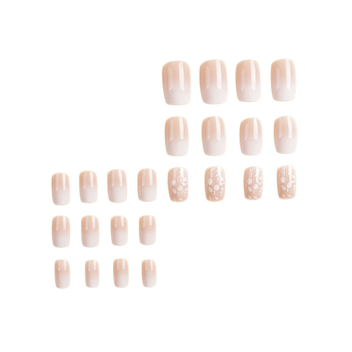 Elegantes Ombre Press-On Nagelkunst Set Brehn