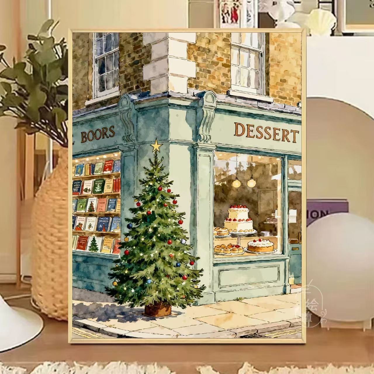 Gemütliche winterliche Café-Leinwandkunst Brehn