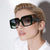 Damen moderne quadratische Sonnenbrille mit verspiegelten Gläsern Brehn
