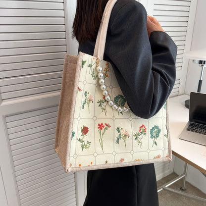 Bestickte Blumendruck-Tasche