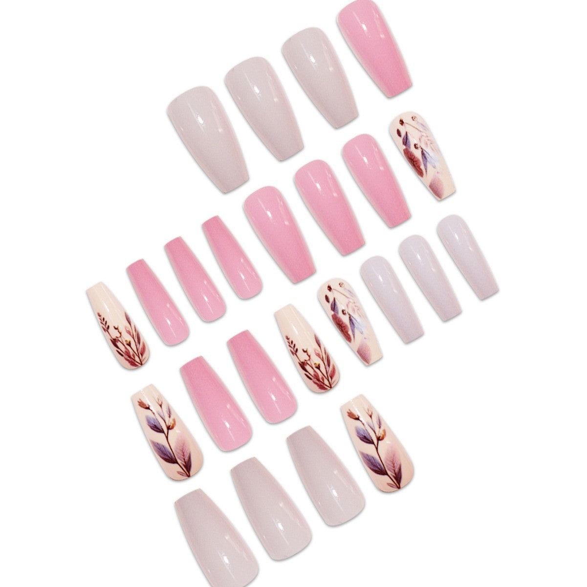 Botanische florale Press-On Nagelkunst Brehn