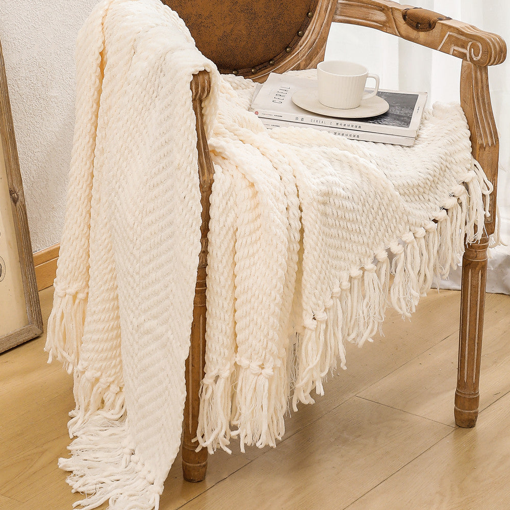 Gemütliche Strickdecke