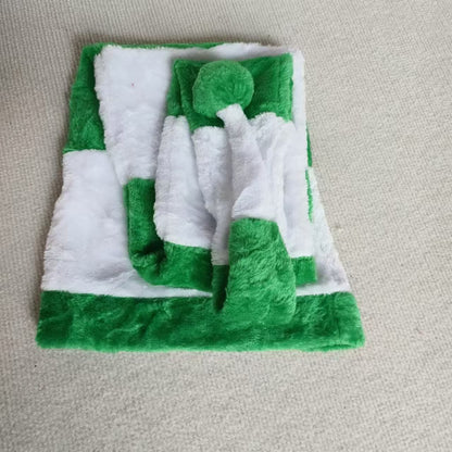Lange Weihnachtsmütze im gestreiften Design