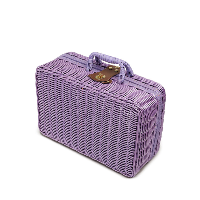 Vintage Geflochtene Rattan-Handtasche Brehn