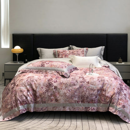 Luxuriöses Baumwollsatin-Bettwäsche-Set mit Tier-Toile-Motiv und Satinkante