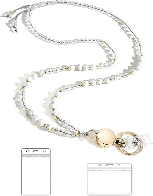 Perlen-Lanyard mit zurückziehbarem ID-Halter Brehn