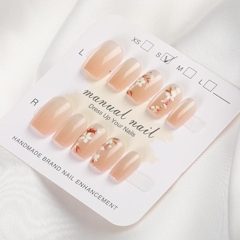 Künstlerisches Floral Press-On Nageldesign Set Brehn