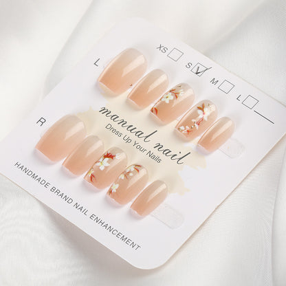Künstlerisches Floral Press-On Nageldesign Set Brehn