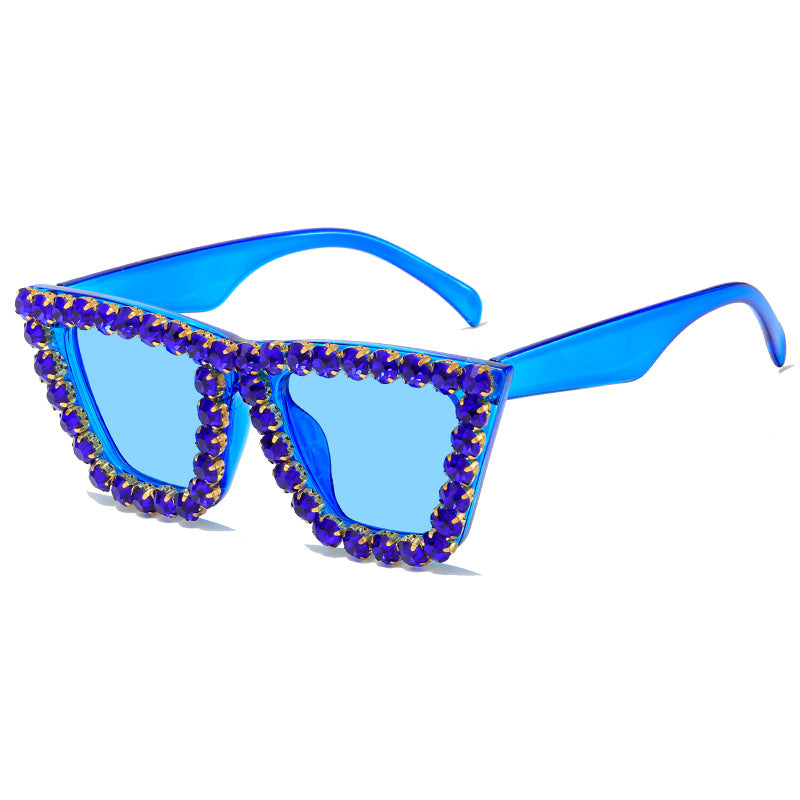Damen extravagante Sonnenbrille mit glitzerndem Rahmen Brehn