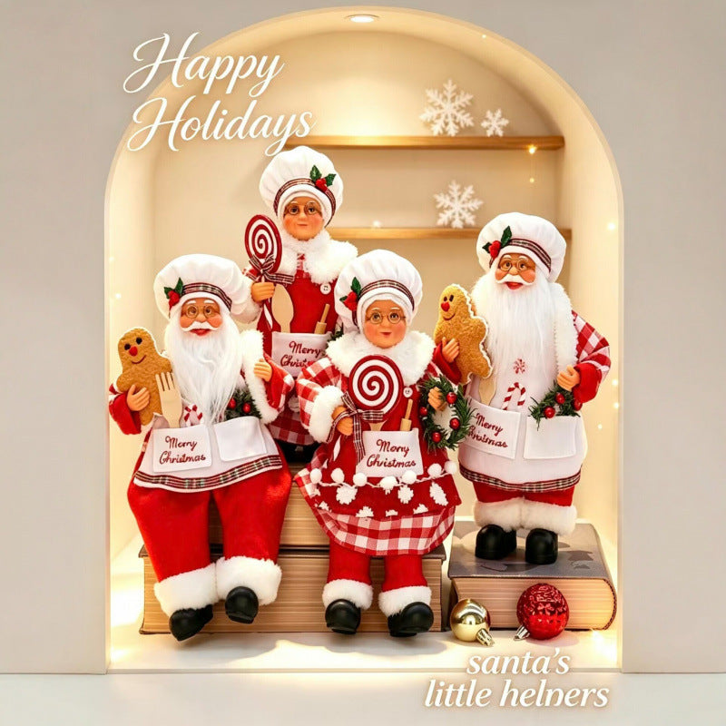 Nostalgische Weihnachtsmann Figur mit Lebkuchen-Keks Brehn