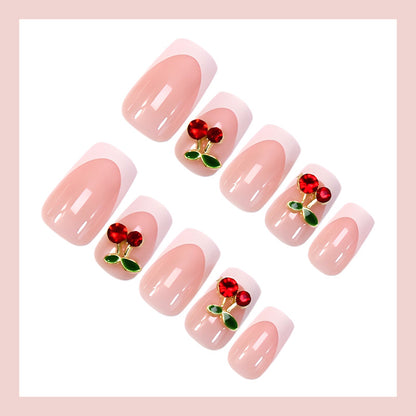 Kunstnagelset mit fröhlichen Kirschmotiven Brehn