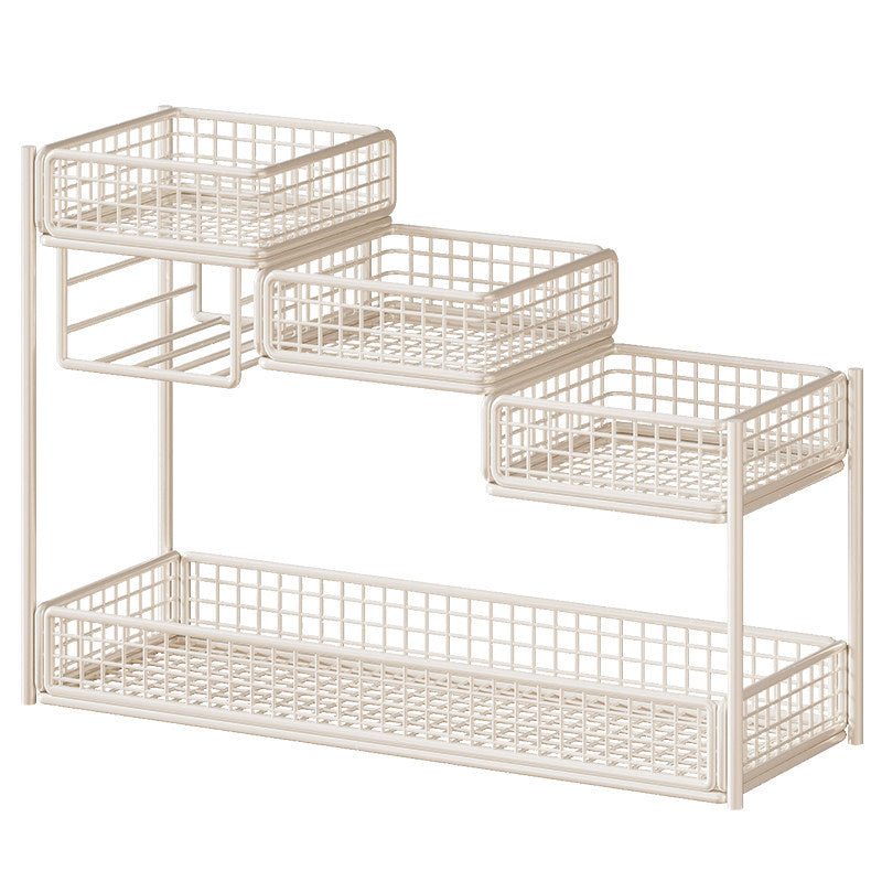 Mehrstufiger Mesh-Theken-Make-up- und Hautpflege-Organizer mit Taschenschlitz