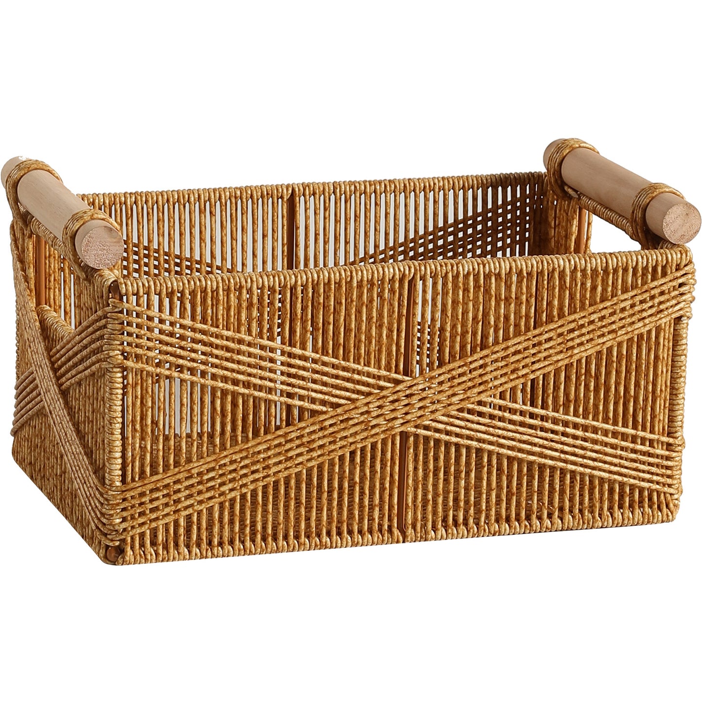 Unisex Funktionaler Aufbewahrungskorb mit ergonomischen Holzgriffen Brehn