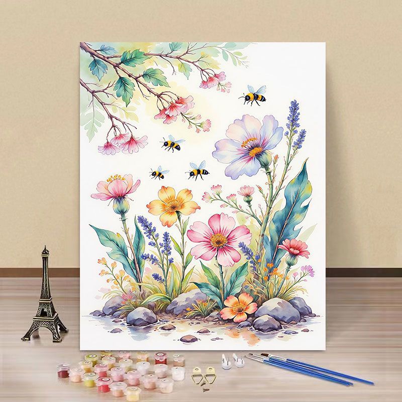 DIY Wasserlilie und Eisvogel Malen nach Zahlen Kunstset Brehn
