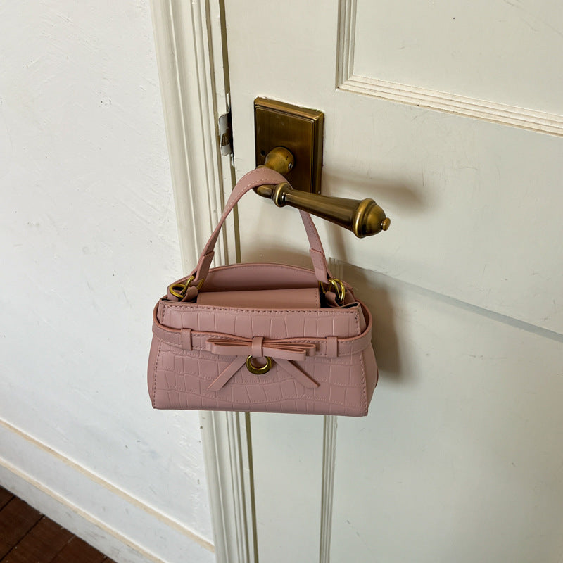 Krokodilstrukturierte Mini-Handtasche