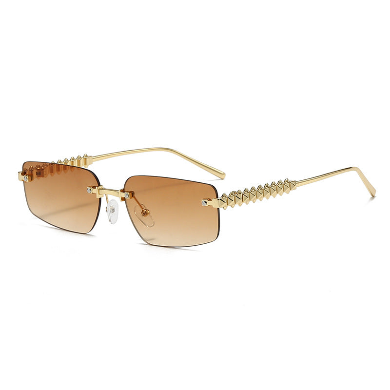 Damen modische rechteckige Brille mit extravaganten Akzenten Brehn
