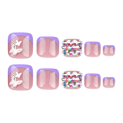 Kunstvolle Fußnagelkunst mit eleganten Glitzerverzierungen Brehn