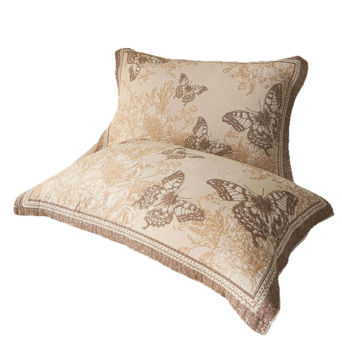 Gestepptes Jacquard Schmetterlingskopfkissen mit dekorativem Rand