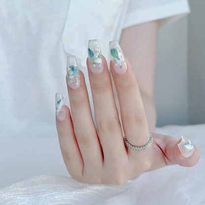 Dekoratives Floral Press-On Nagelkunstset  1791774223