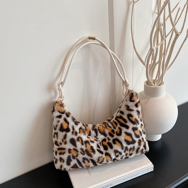 WoLuxurious Kunstpelz Hobo Tasche Brehn