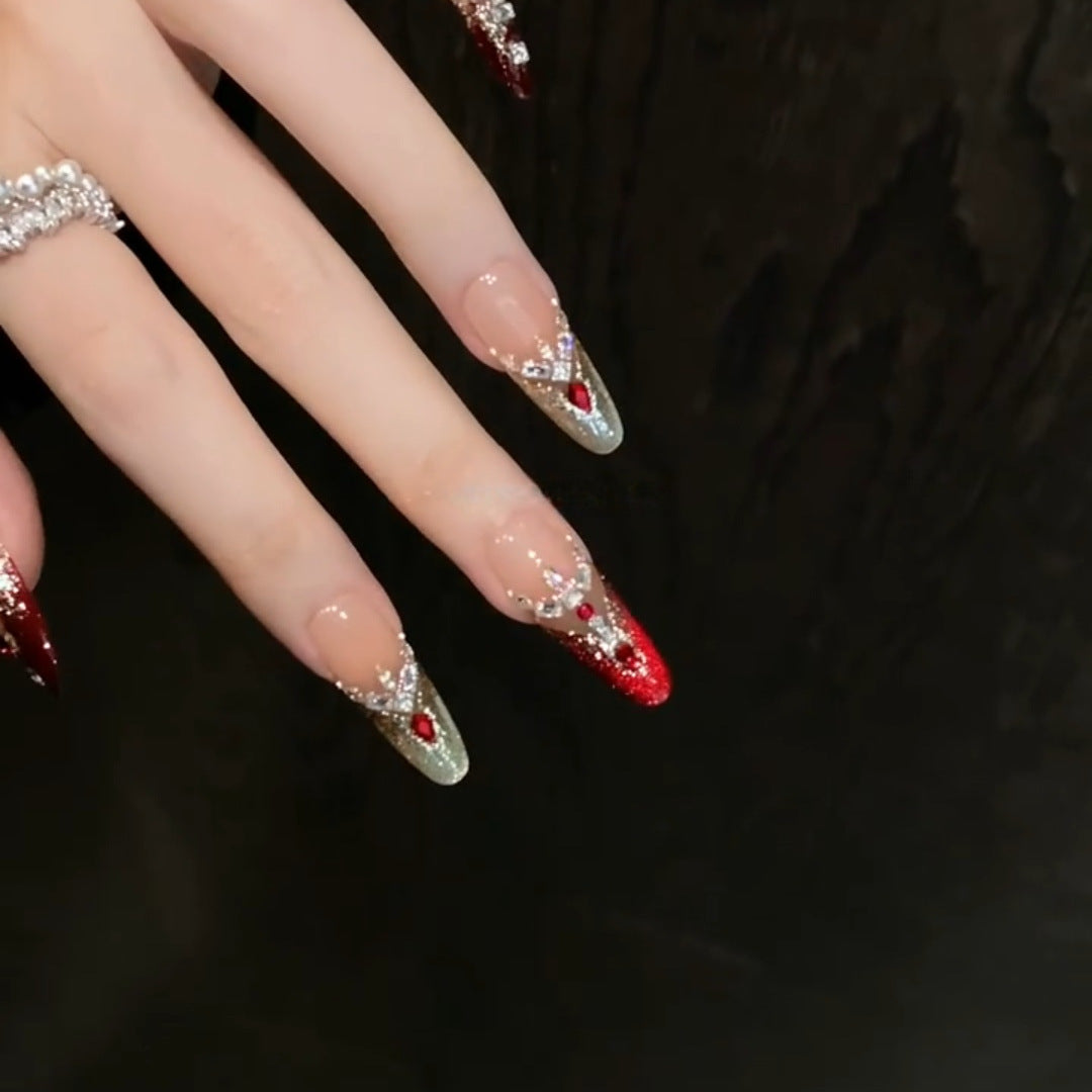 Künstliche Nagelspitzen mit Funkelnden Kristallverzierungen Brehn