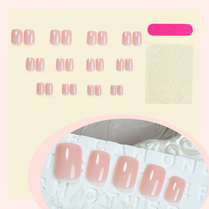 Klassisches kurzes quadratisches Press-On-Nagelset Brehn